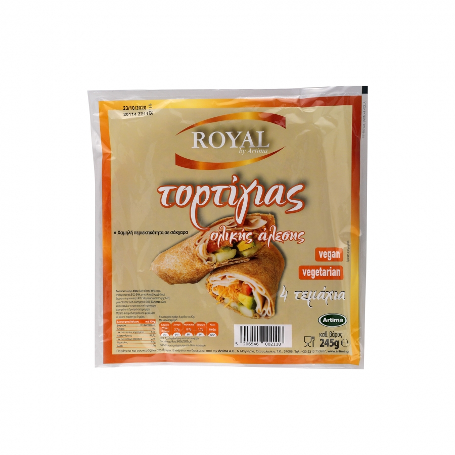 Τορτίγια Ολικής 25cm ROYAL  4τμχ/σακ.